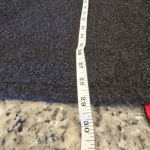 Vintage Gray Hooded Wool Coat with Red Interior Trim - Picture 16 of 16